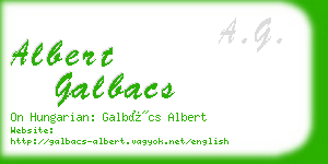 albert galbacs business card
